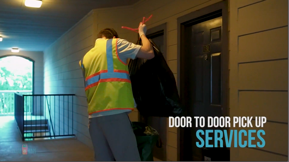 Valet trash pickup service in a DFW apartment complex